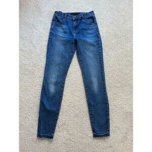 J Brand Maria JB00147 Skinny High Rise Raw Hem Jeans Size 26 Blue